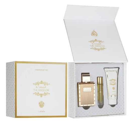Kit The kingtom 3 em 1, perfume 100 ml, creme e Decante
