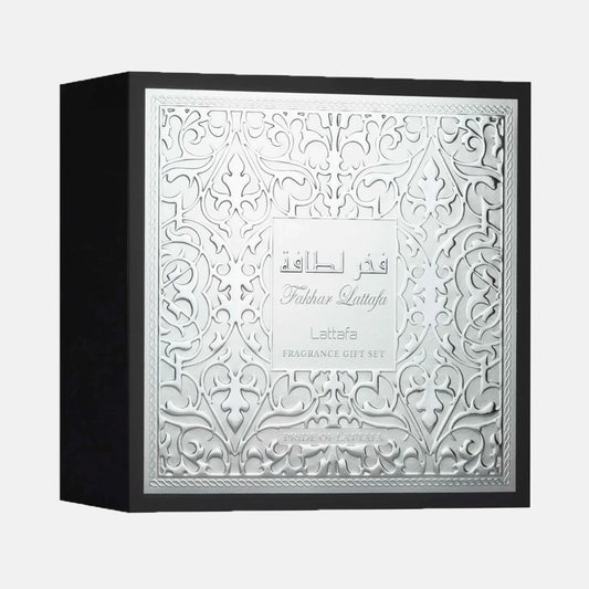 Kit Fakhar silver 3 em 1, Creme, perfume para Cabelo