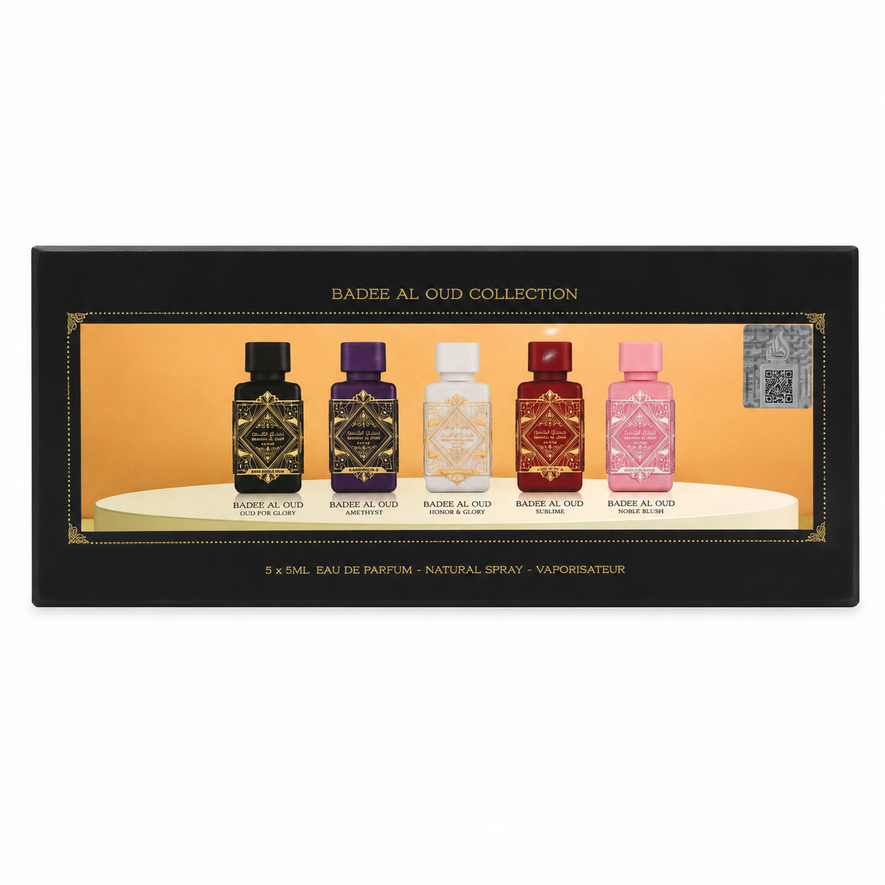 Kit Miniaturas Lattafa Badee Al Oud Collection 5x5ml – Perfumes Árabes Eau de Parfum