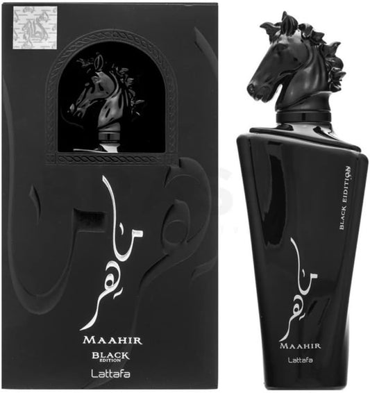 Maahir Black Edition Eau de Parfum Unissex Lattafa 100ml
