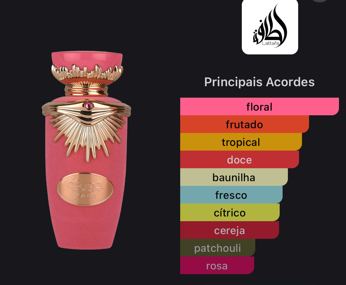 Jouri Lattafa feminino 100 ml Floral frutado