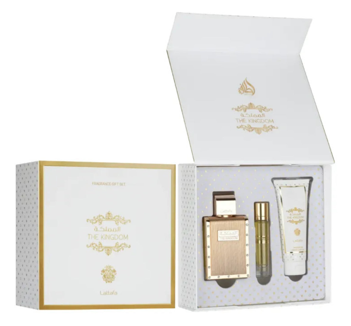 Kit The kingtom 3 em 1, perfume 100 ml, creme e Decante