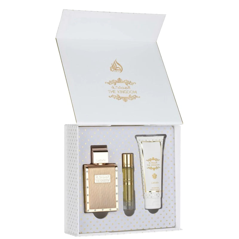 Kit The kingtom 3 em 1, perfume 100 ml, creme e Decante