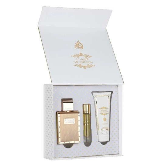 Kit The kingtom 3 em 1, perfume 100 ml, creme e Decante